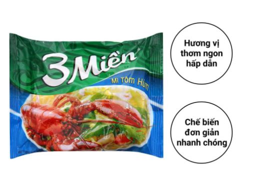 Ảnh của Thùng 30 gói mì 3 Miền tôm hùm 65g